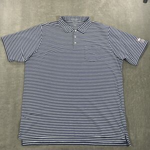 B. Draddy Mens XXL Blue White Stripe Golf‎ Polo Shirt